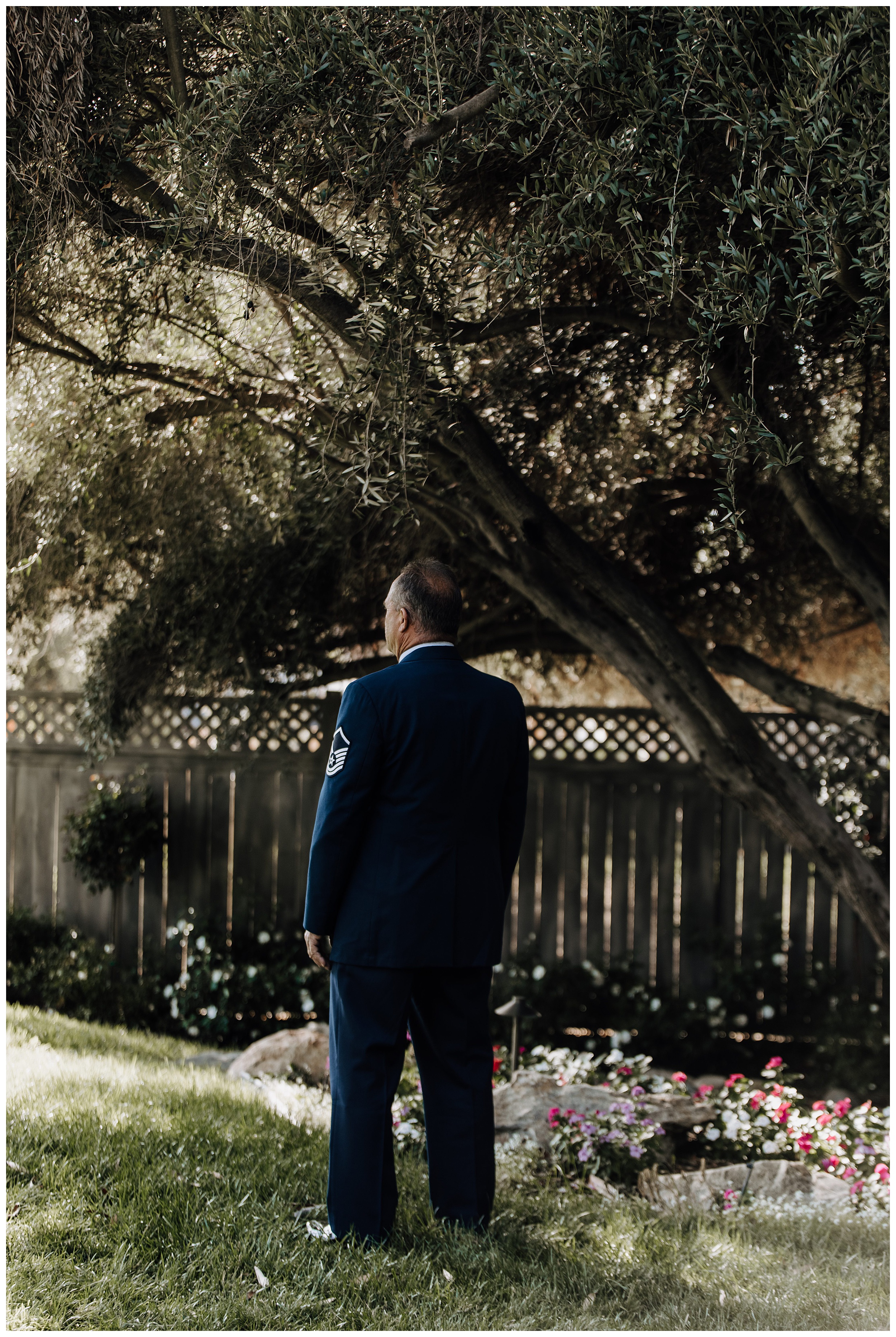dad waiting to see daughter as bride