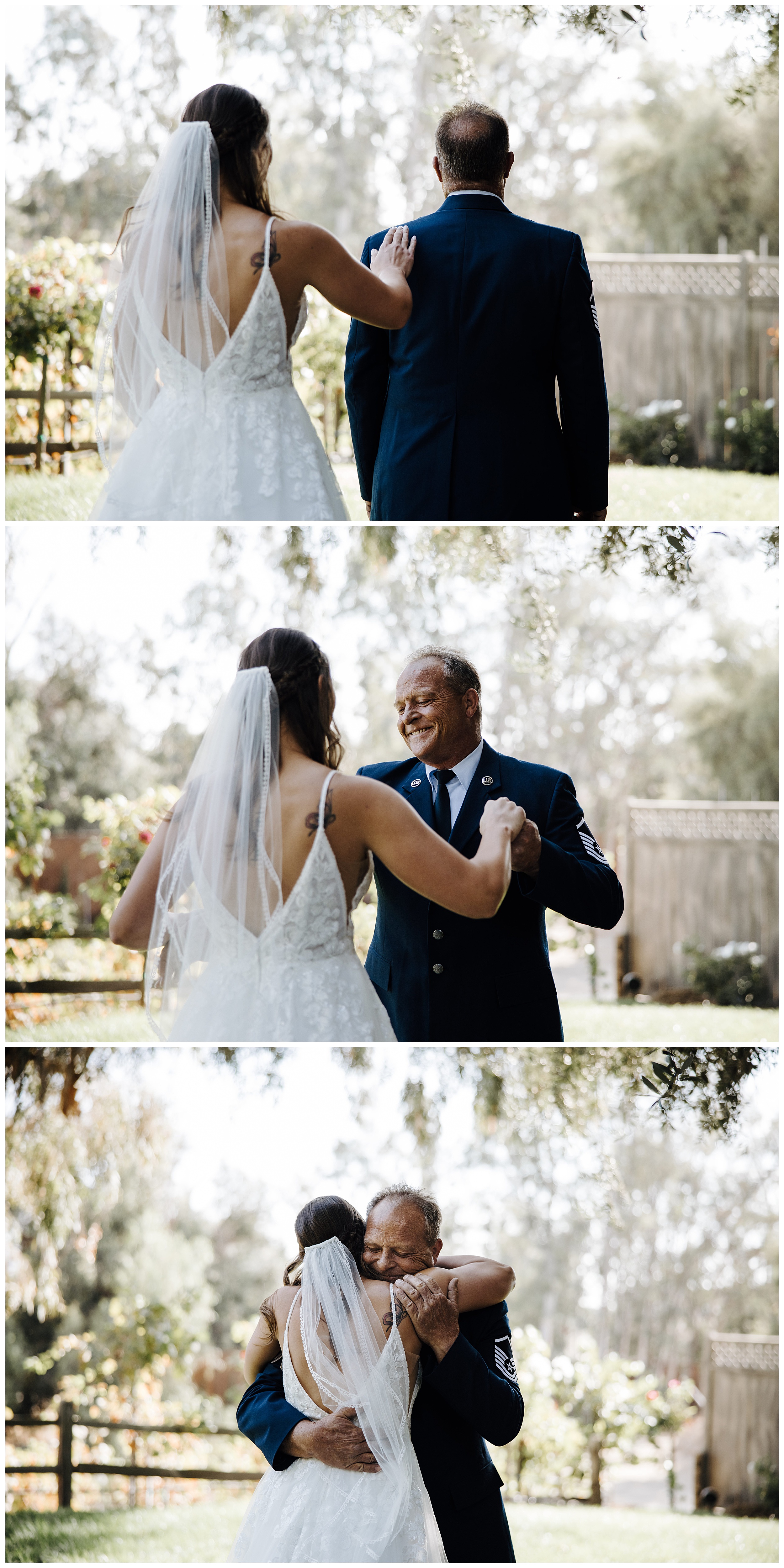 first look with bride and dad
