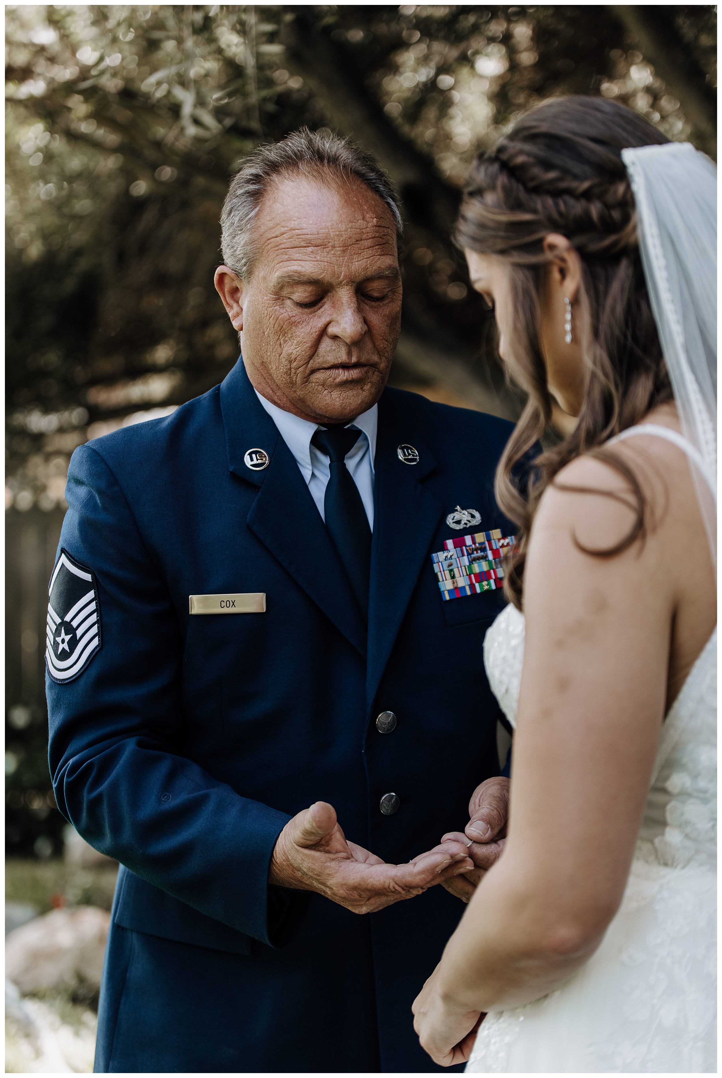 dad giving bride gift