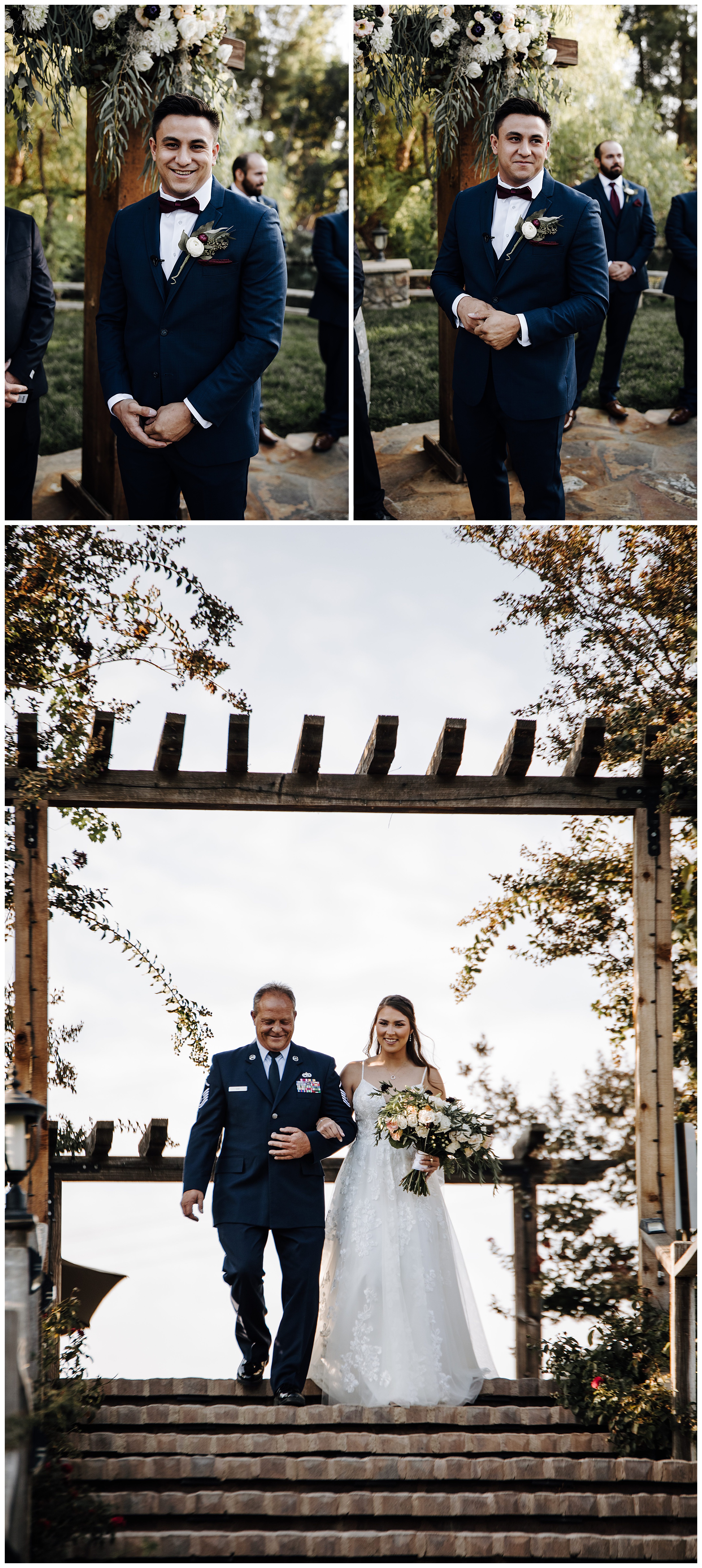 dad walking daughter down the aisle
