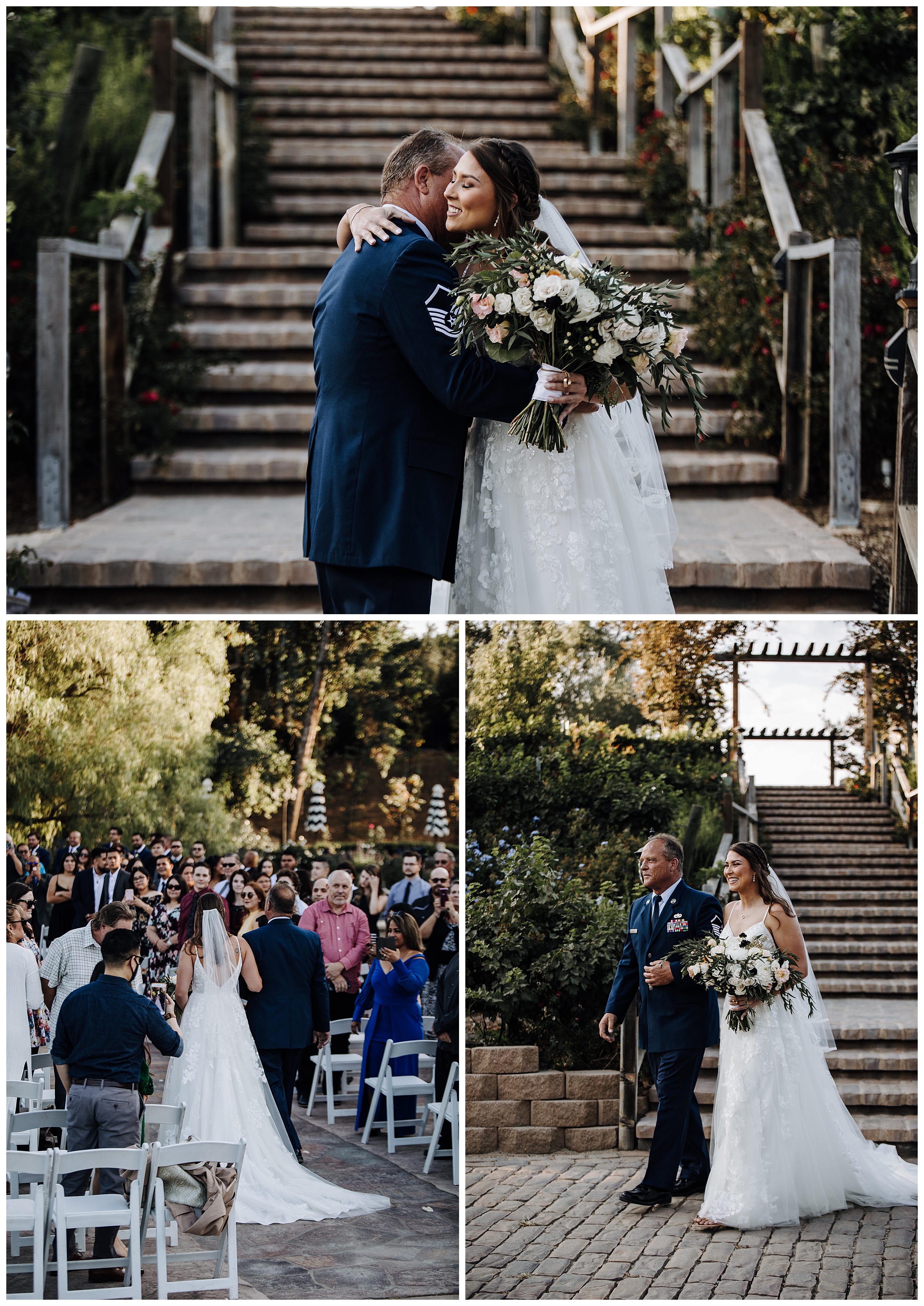 dad walking daughter down the aisle