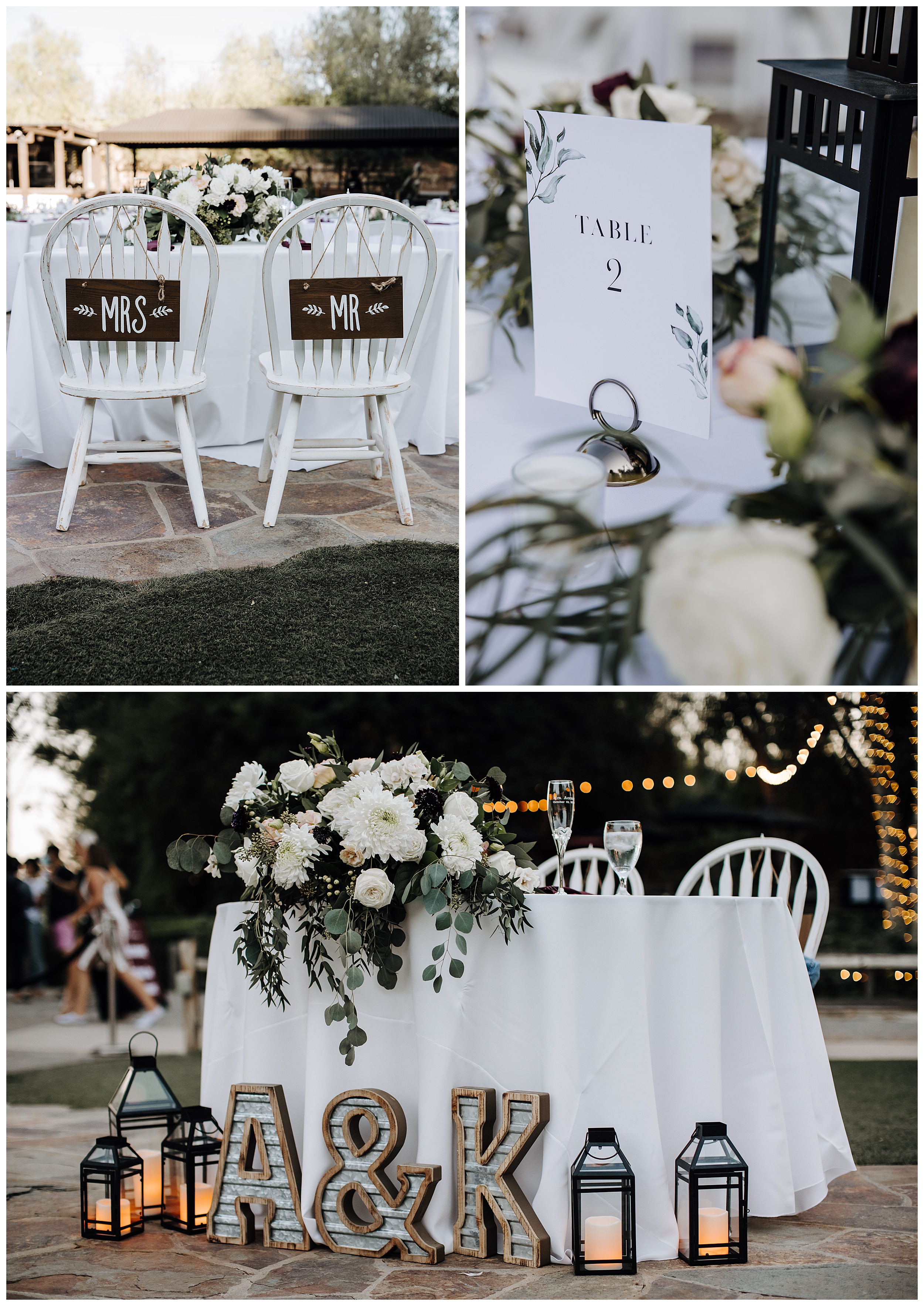 wedding reception sweetheart table