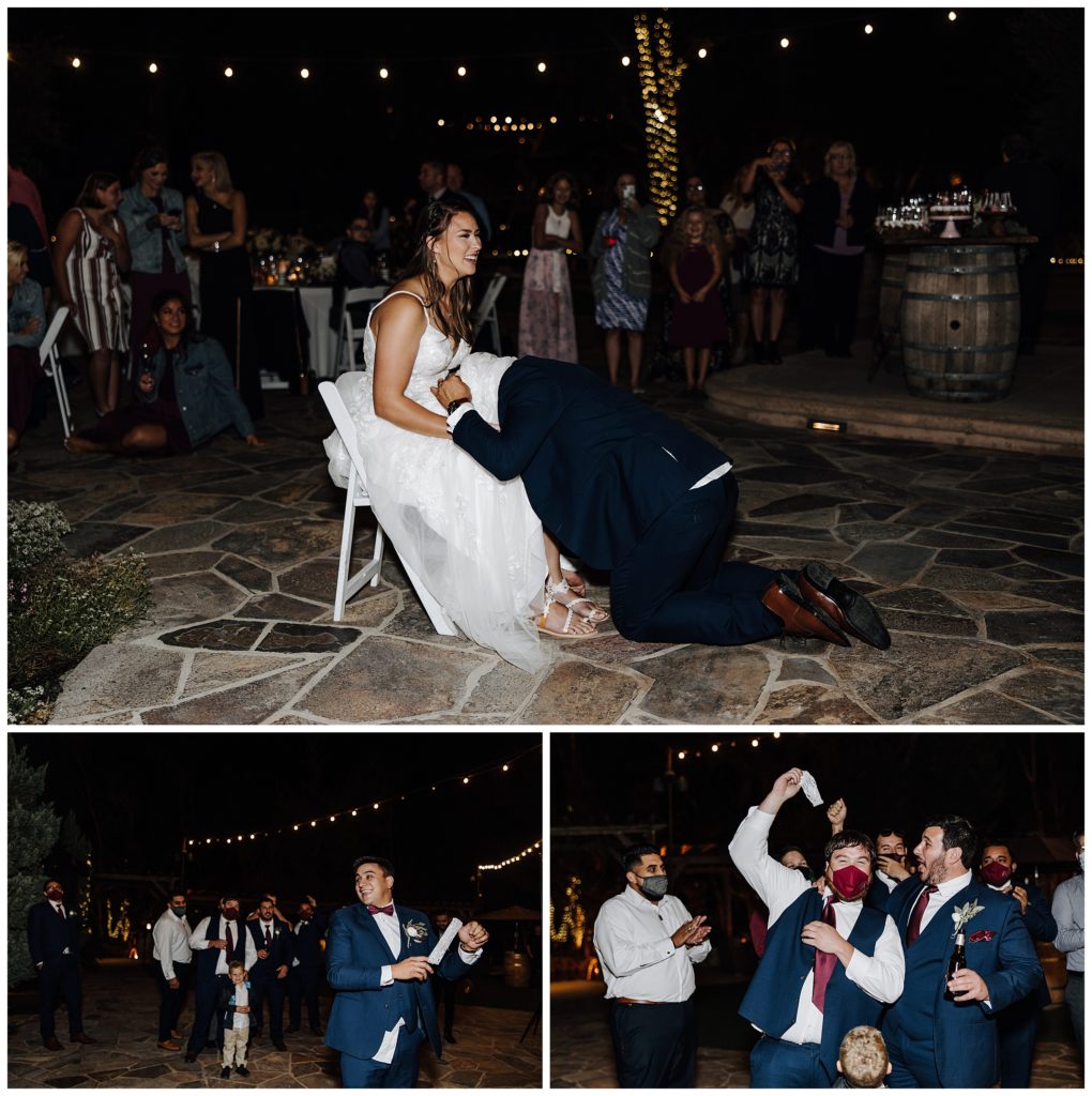 groom removing garter