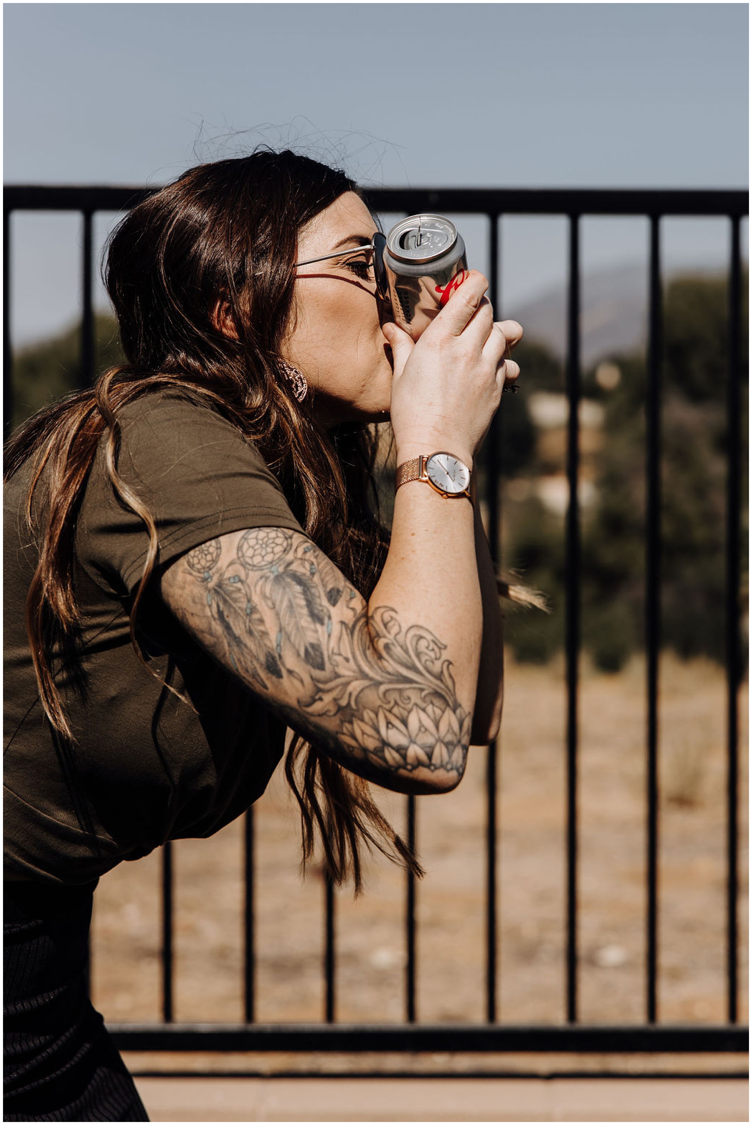 girl shotgunning drink