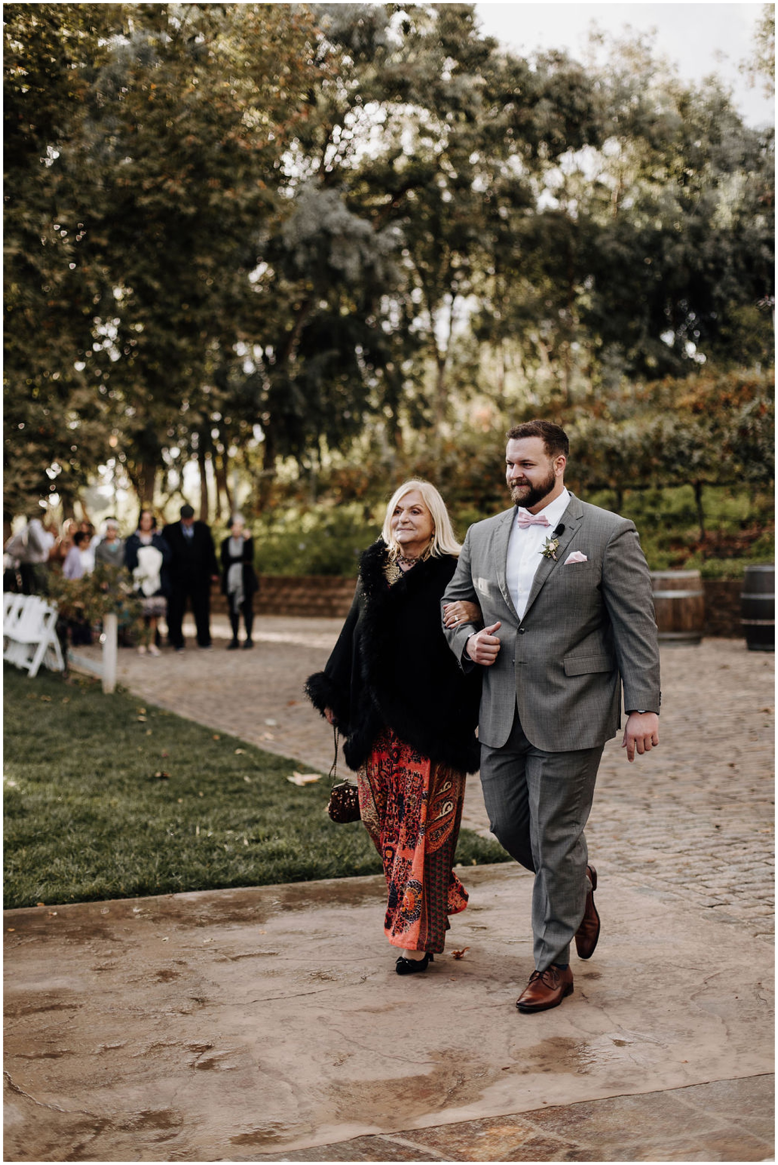 groom walking down the aisle