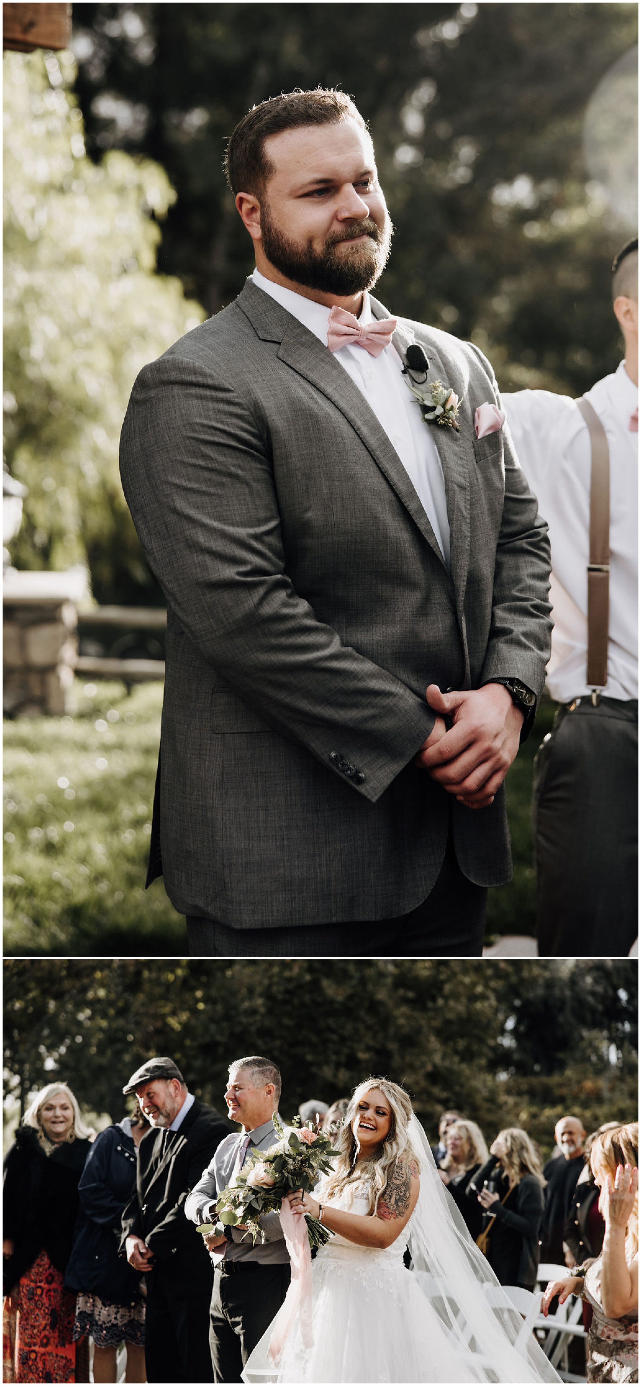groom seeing bride for the first time