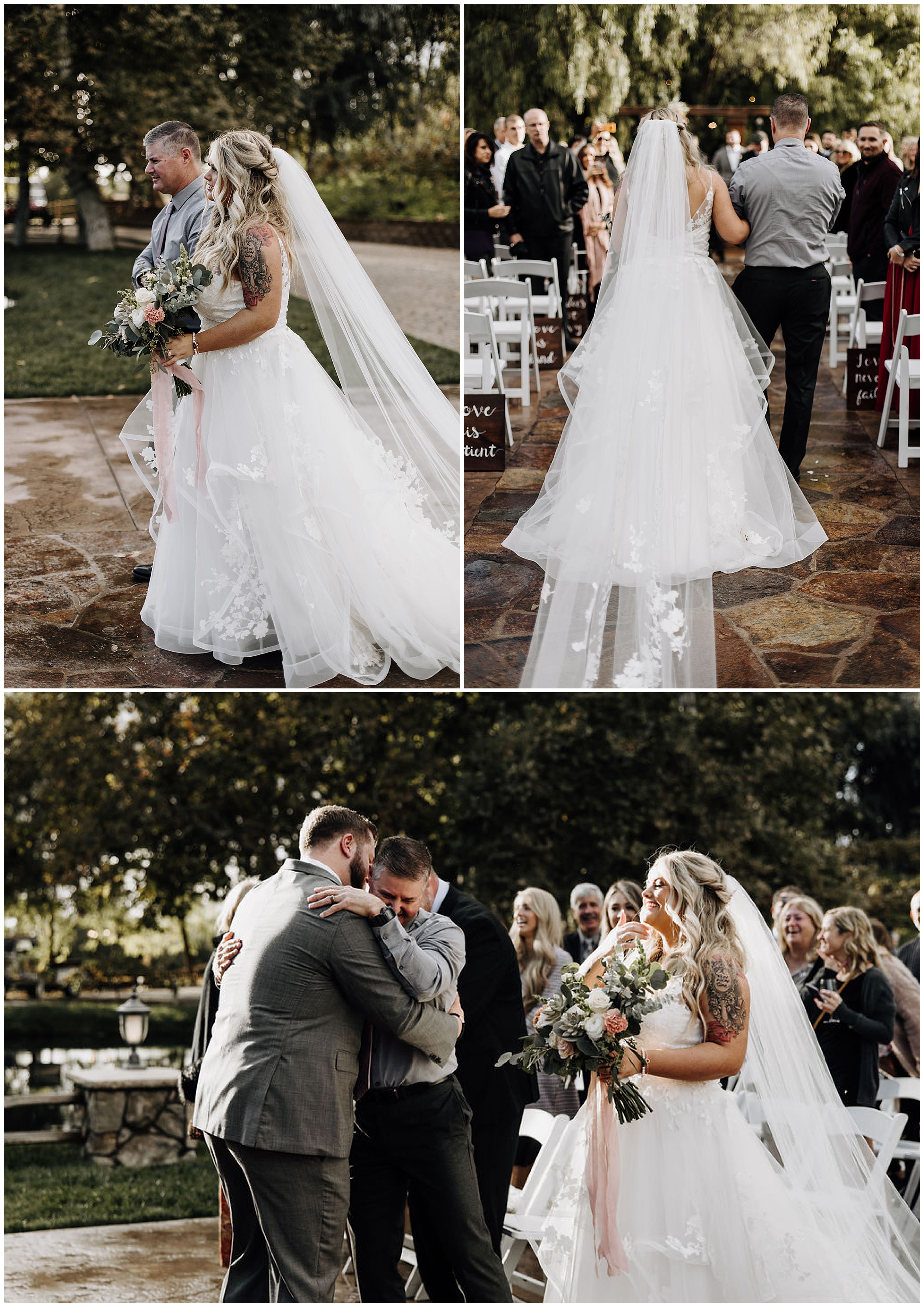 bride and dad walking down the aisle
