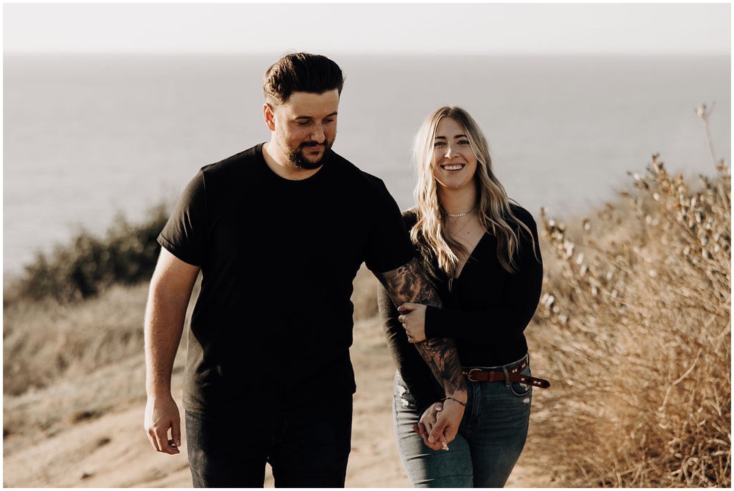 couple walking and holding hands