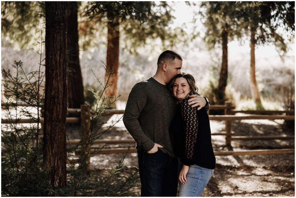 couple hugging and smiling