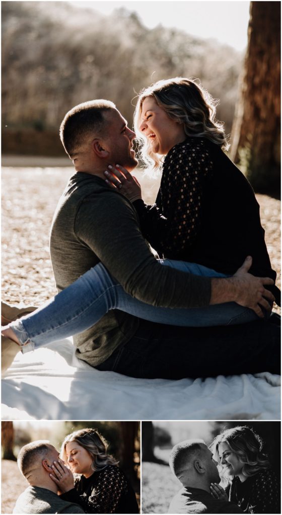 couple sitting and laughing