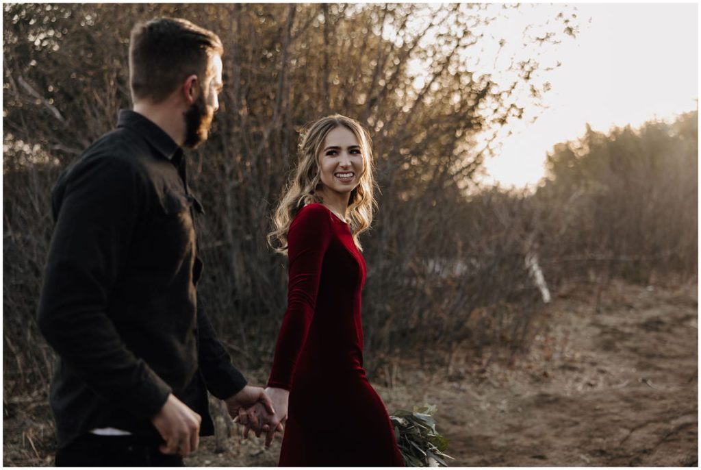 couple walking and holding hands