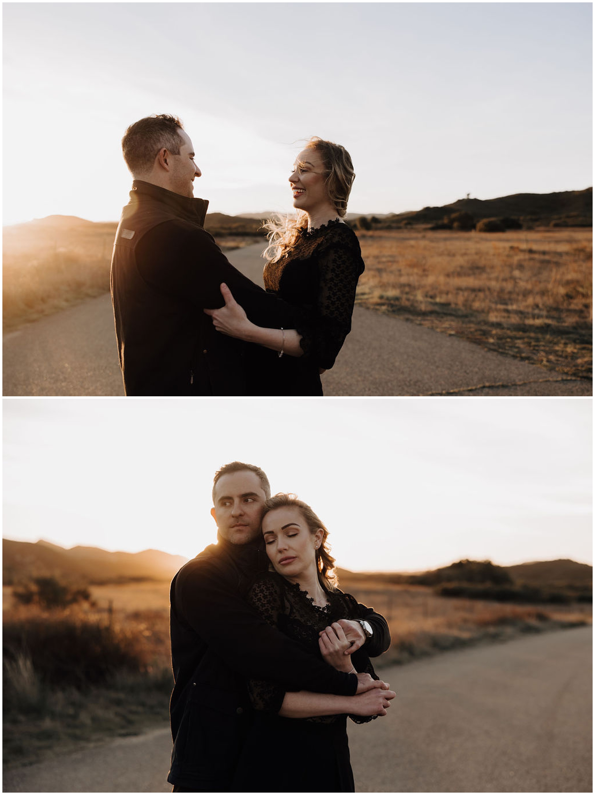 golden hour engagement photos