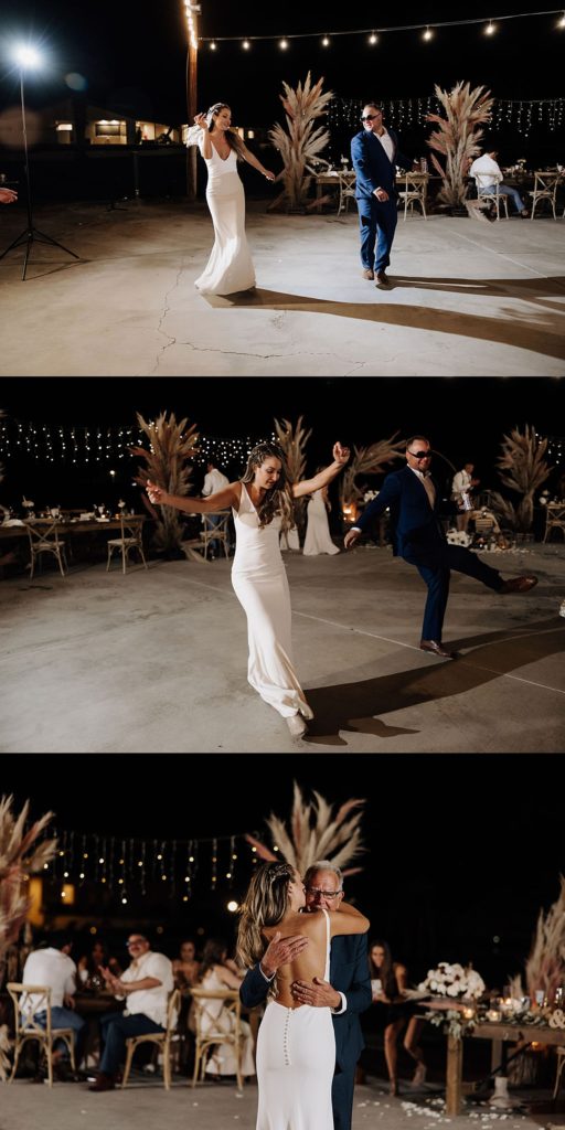 bride and dad dancing