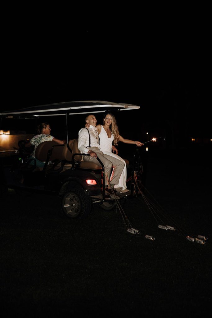 bride and groom exiting wedding
