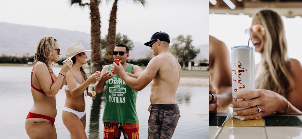 wedding party drinking truly