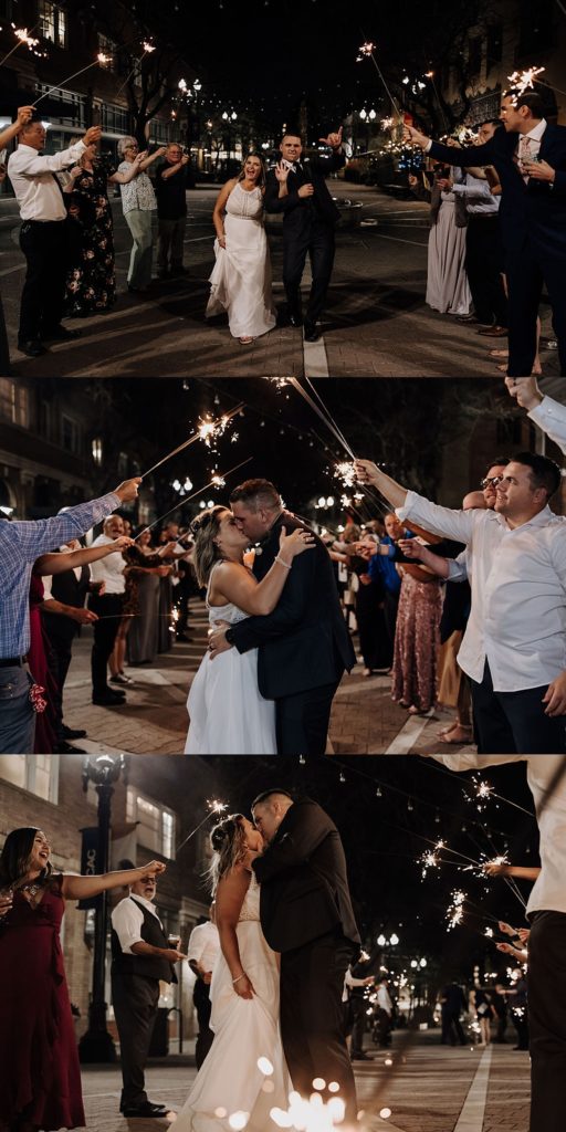 bride and groom wedding exit